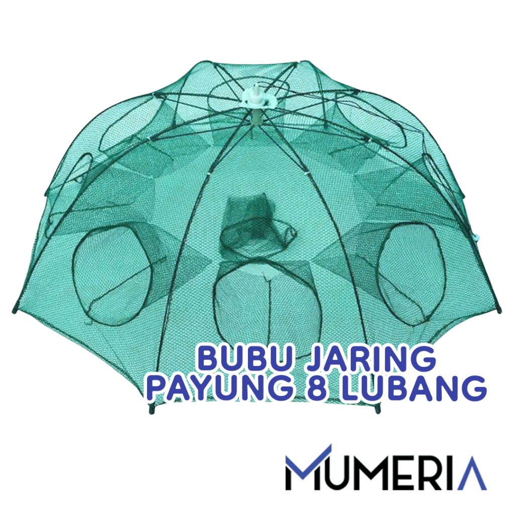 Perangkap Bubu Payung 8 Lubang Alat Jaring Pancing Jala Ikan Udang Kepiting Lele Lobster Sungai Laut