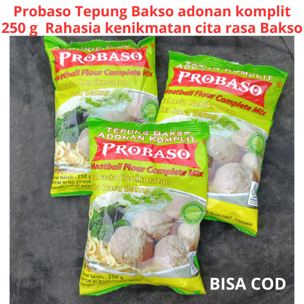 

Probaso Tepung Bakso adonan komplit 250 g dan kemasan 500gr Untuk membuat bakso