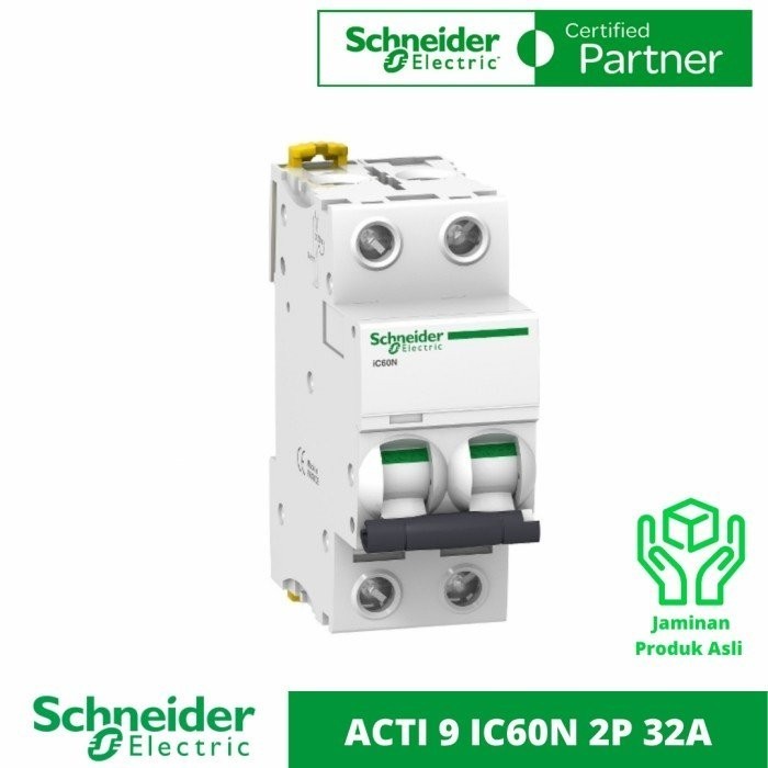 MCB 2P 32A 2 Phase 32 Ampere Original SNI Schneider IC60N
