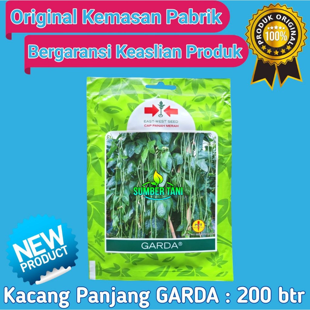 

Benih Kacang Panjang GARDA Kemasan Baru (GUARDA) Saset Isi 200 Butir | Tahan Virus Kuning/Gemini