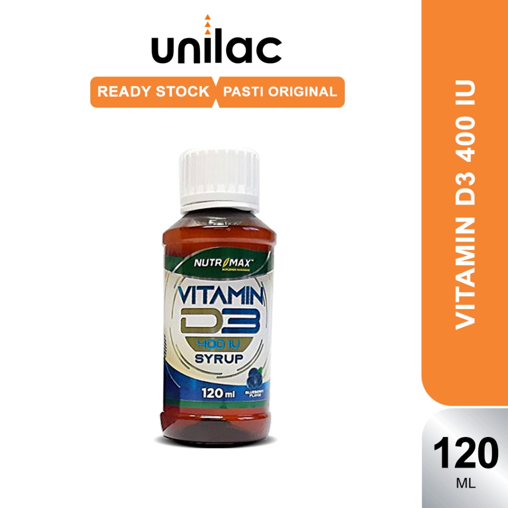 (120 ml) Nutrimax Vitamin D3 400iu Sirup - Vitamin Kalsium Anak dan Dewasa