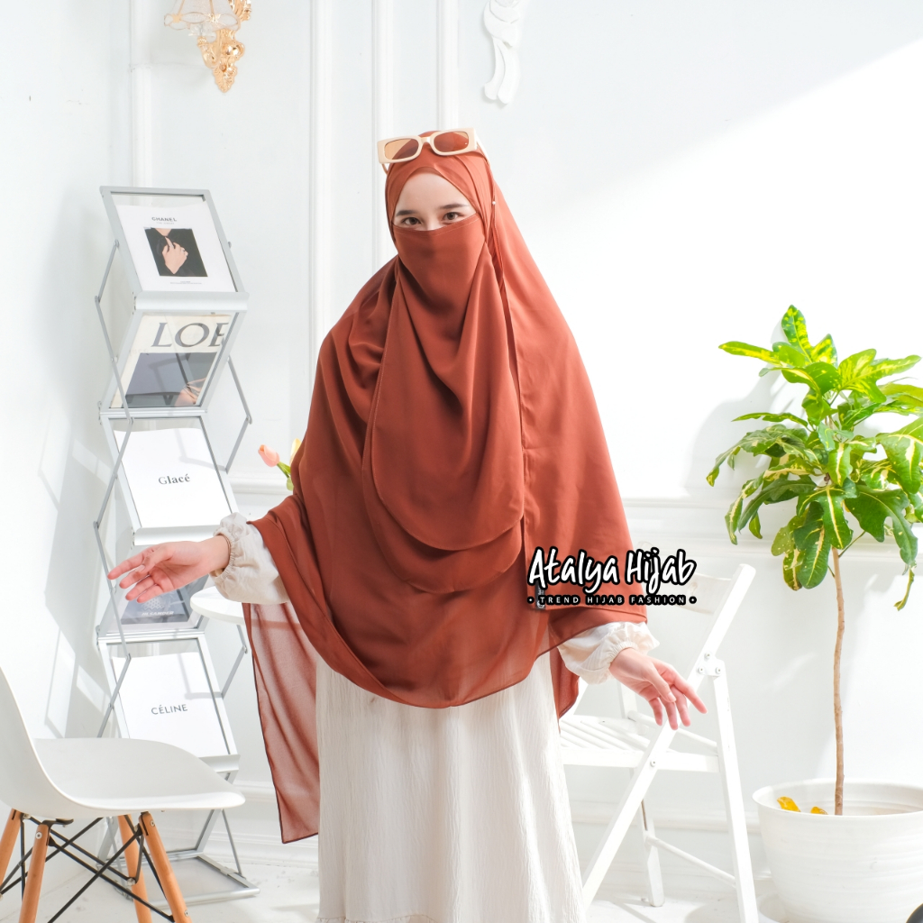 Hijrah Trend Pashmina Jumbo by atalya hijab Ceruty Babydoll / Jilbab Instan / HIjab Syari / Plisket
