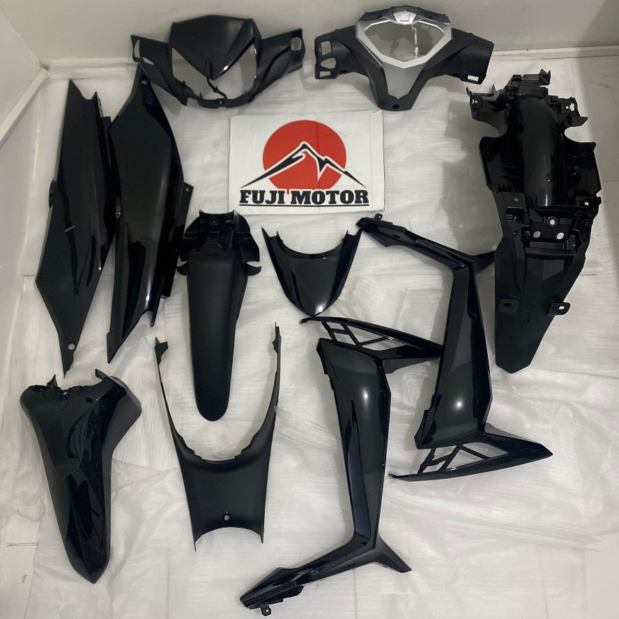 FUJI MOTOR SBY - Full Body Supra X 125 FI 2014 2015 2016 2017 2018 Hitam WIN | complete set bodi kas