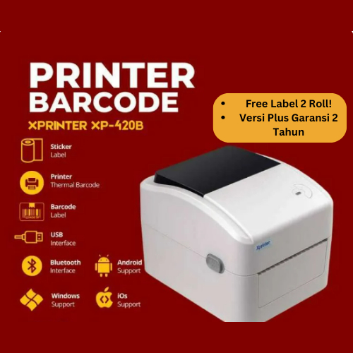PRINTER XPRINTER PRINTER BARCODE THERMAL - LABEL PRINTER XPRINTER XP-420B SIZE 110MM - A6 PRINTER