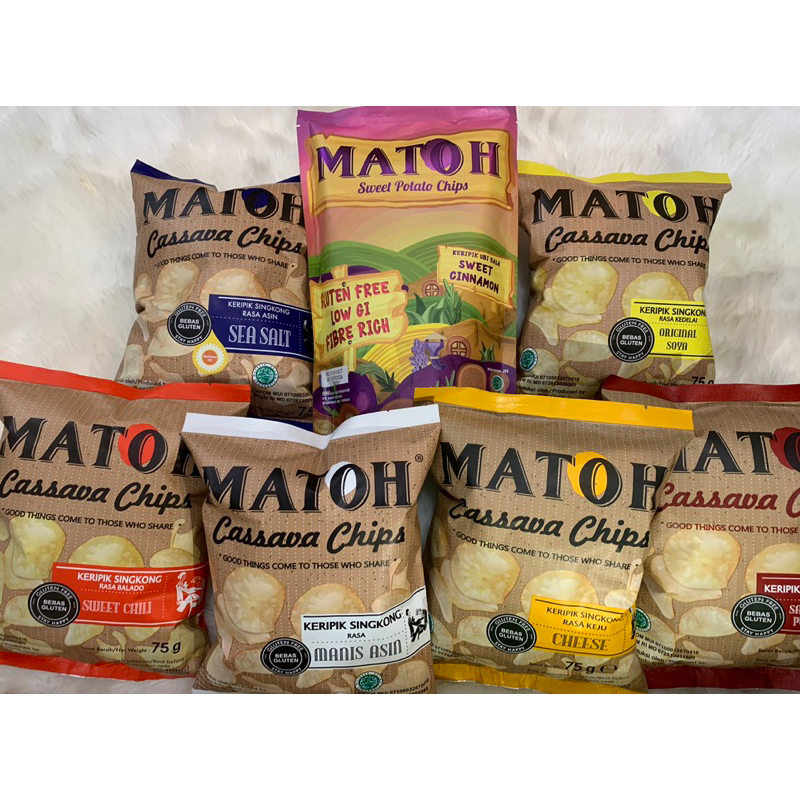 

Matoh Cassava Chips 75g No Msg Gluten free