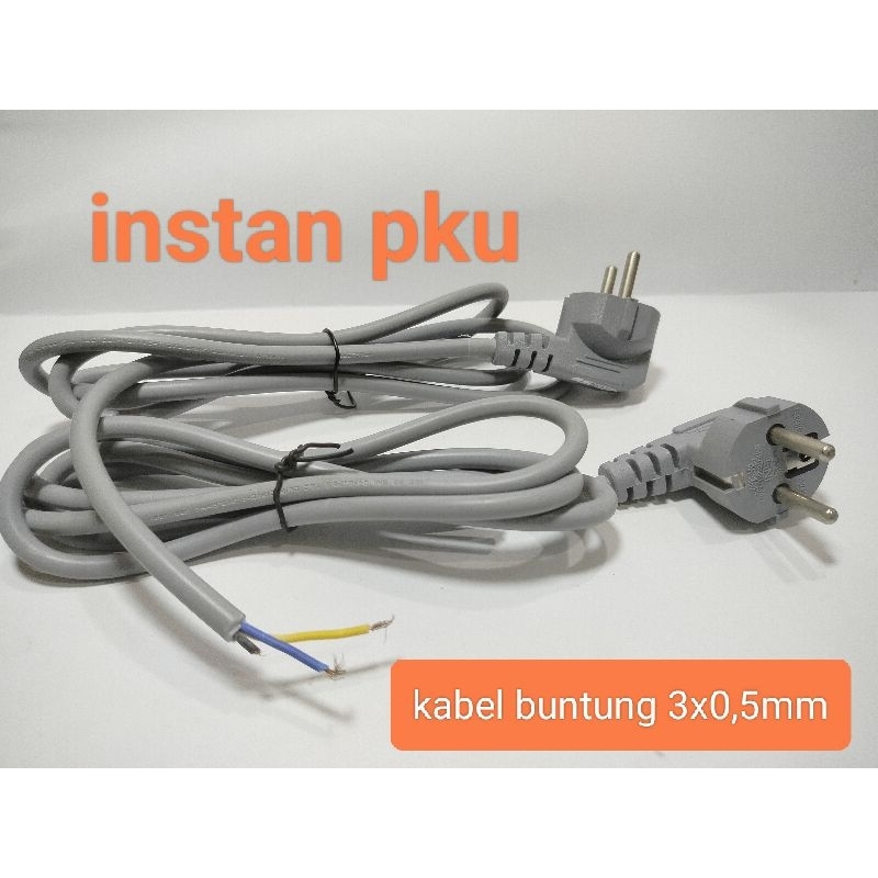 (instan pku) Kabel power AC/kabel buntung 3x0,5/kabel Buntung 2x0,5m