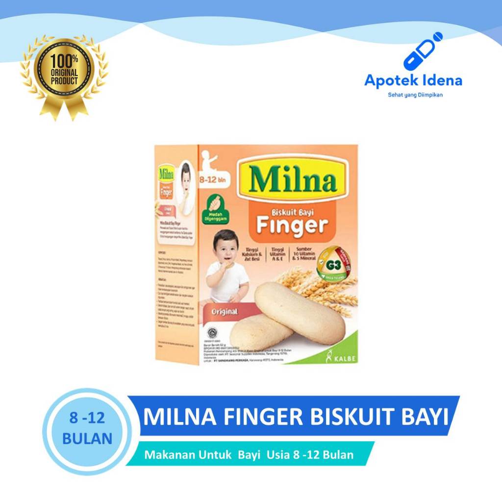 MILNA BISKUIT BAYI FINGER 52 GRAM Biskuit Bayi / Cemilan Anak / Cemilan Bayi