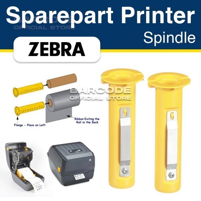 Promo Sepasang Spindle Roller Core Ribbon 3 Meter Zebra ZD22 ZD888 ZD23