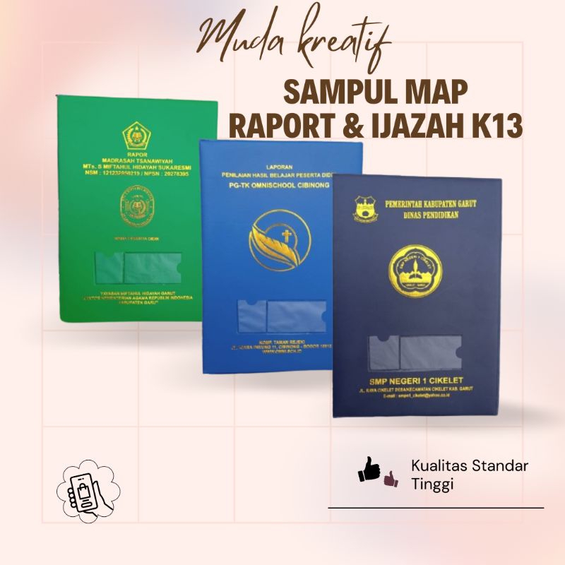 

MAP RAPORT | MAP IJAZAH | SAMPUL RAPORT K13 - - CUSTOM HOTPRINT - LAMPIRAN :6 LMBR - MIN ORDER 20 PCS