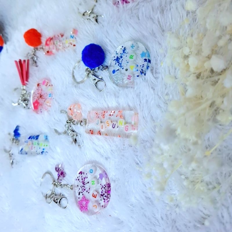 CUSTOM RESIN NAME BEADS With PLONG APPLICATION | Gantungan Kunci Manik Resin Epoxy Nama Anak Keychai