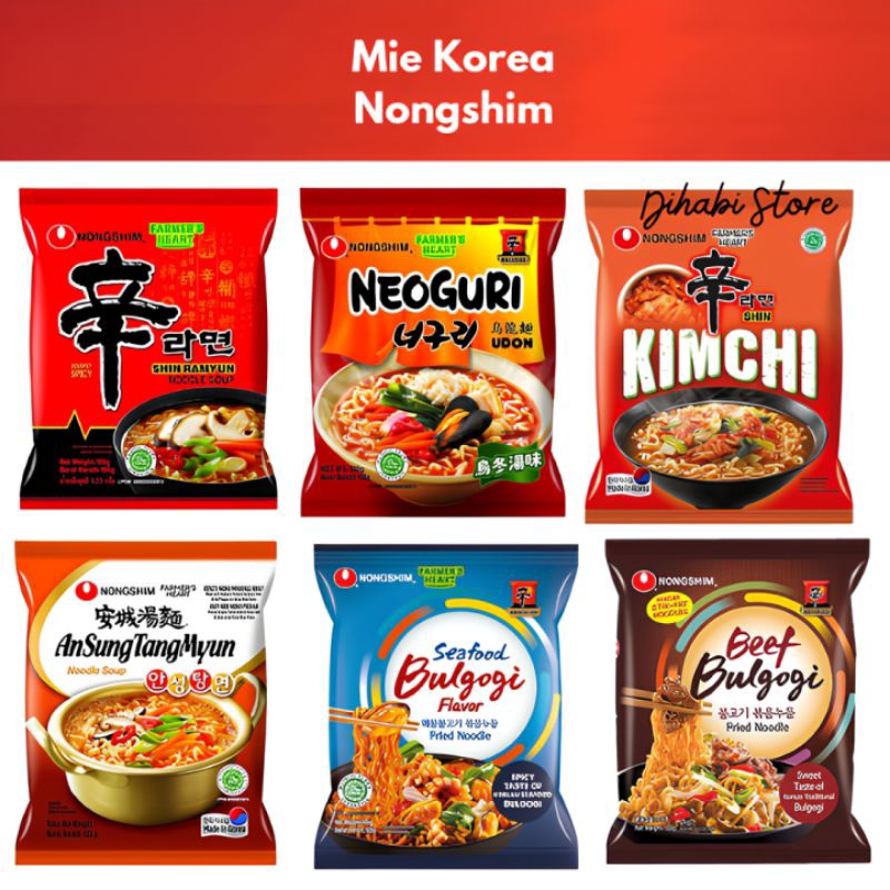 

MIE INSTAN KOREA NONG SHIM SHIN RAMYUN SPICY MUSHROOM/BEEF BULGOGI SEAFOOD 120 GR