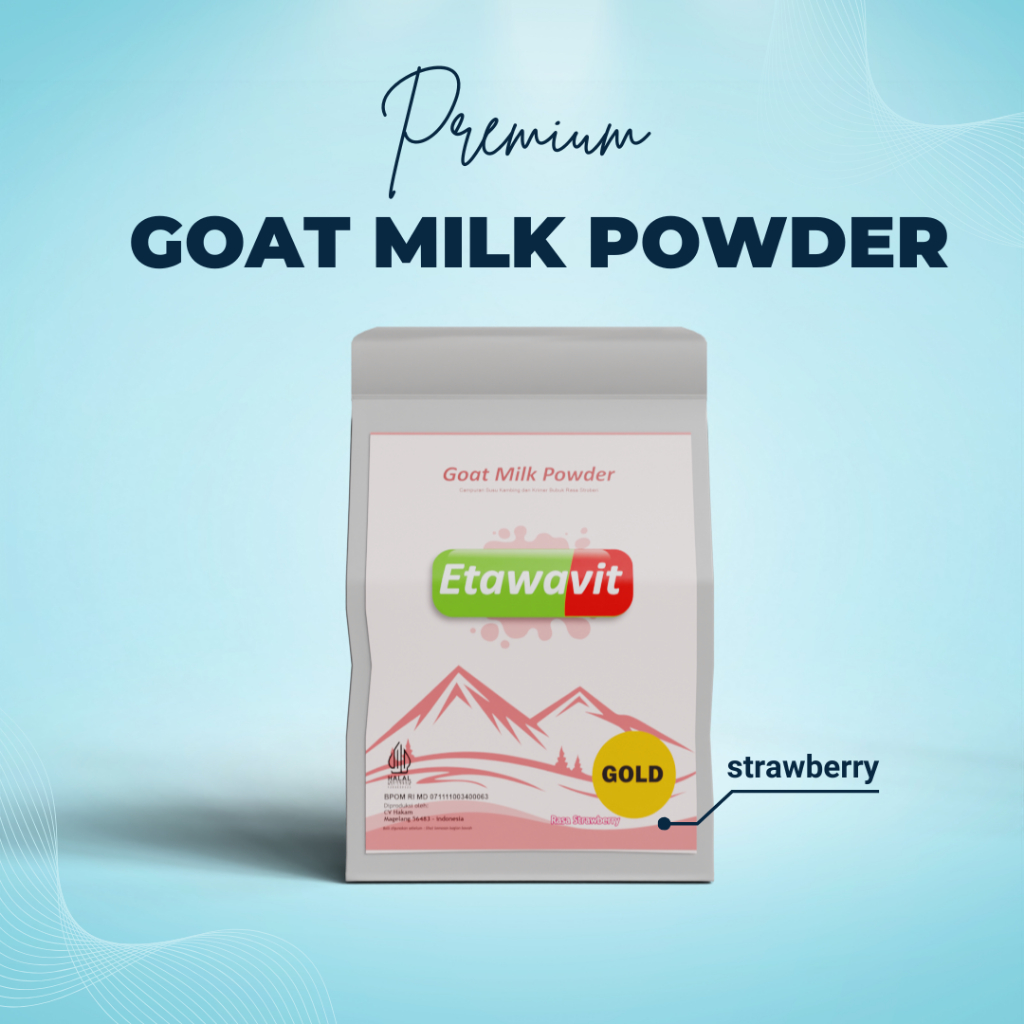 

ETAWAVIT Susu Kambing Etawa Bubuk 200 gram Rasa Strawberry BPOM Halal