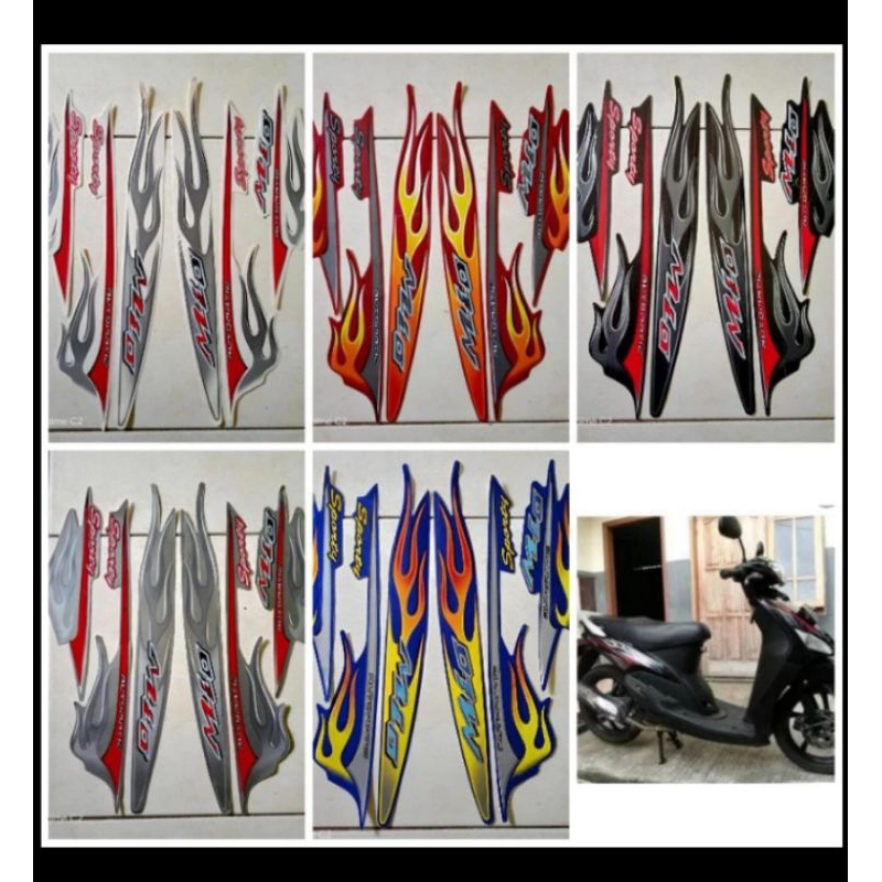 STRIPING LIST BODY STANDART MOTOR YAMAHA MIO SPORTY API 2006 HITAM PUTIH MERAH BIRU SILVER TERBAIK T