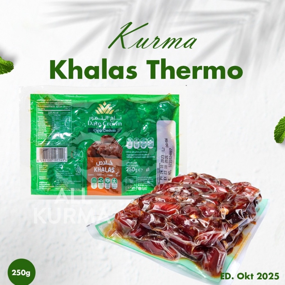 

Praktis Kurma Date crown khalas 25gr termo New EXP TERBARU