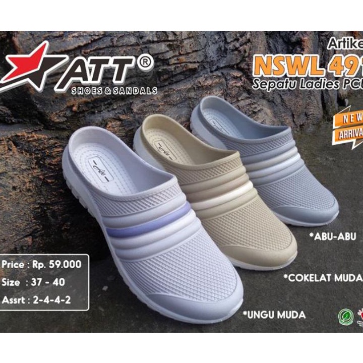 Termurah ORIGINAL Sandal Slop  Sandal karet wanita ATT NSWL 491  sandal karet wanita anti air