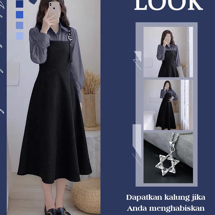 Terlaris dan Termurah  elegangirl  Barang Spot overall dress korean style jumbo overal big size over