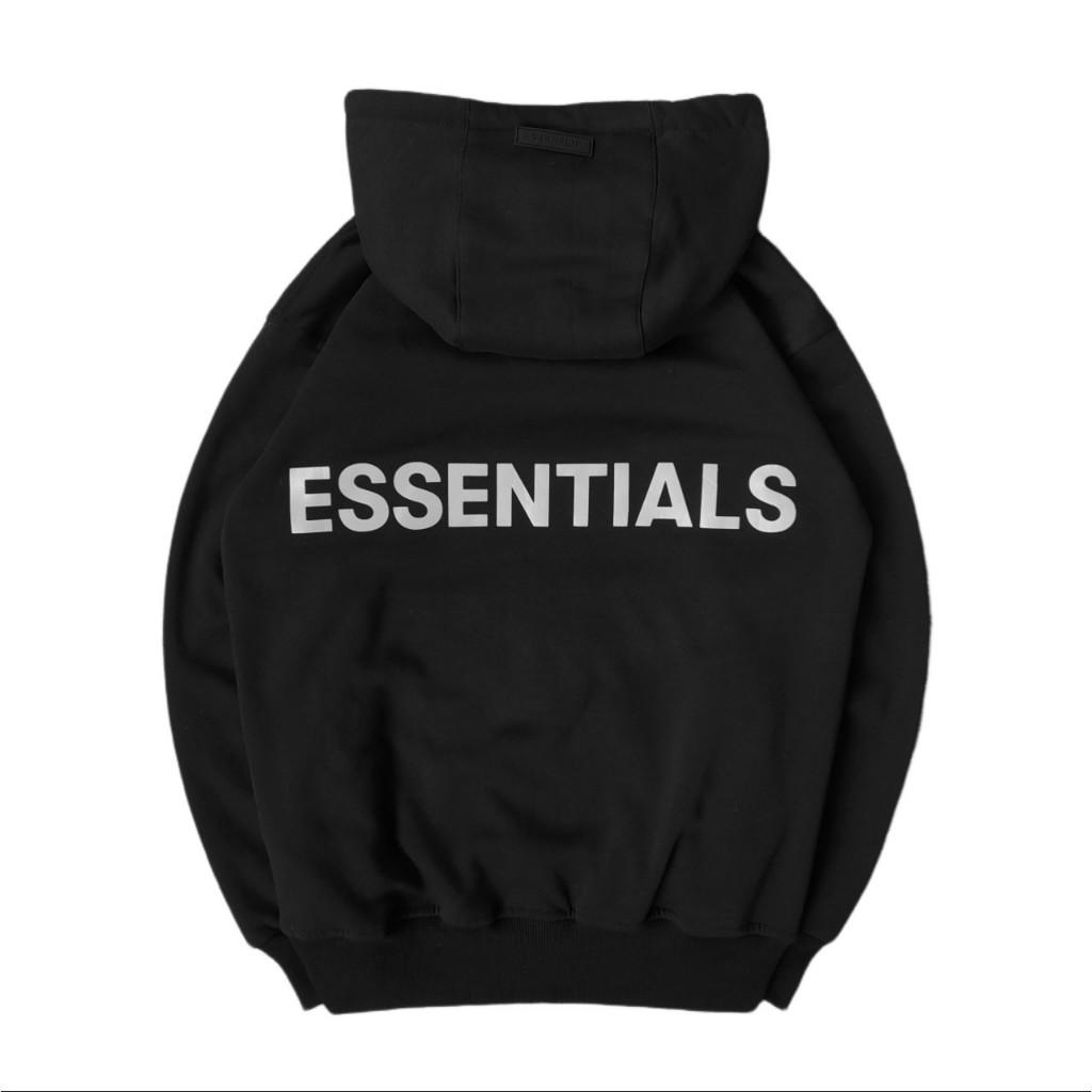 JAKET SWEATER HOODIE ESSENTIALS FOG FEAR OF GOD REFLECTIVE BLACK