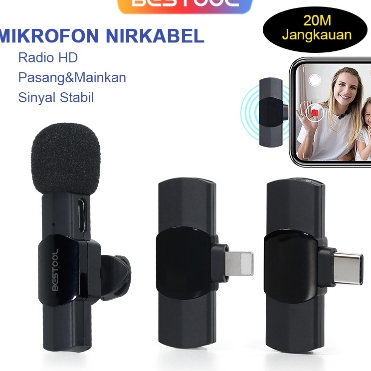 BESTOOL Wireless Microphone Mic Clip On USB PC Laptop Zoom Webinar cast Teleconference Meeting