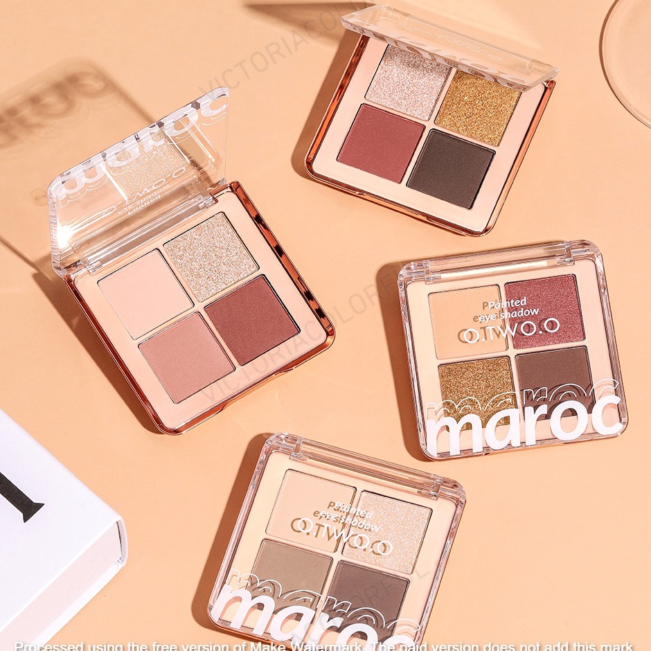 OTwoO Eyeshadow Pallete High Pigment Waterproff Long Lasting 4 Colors