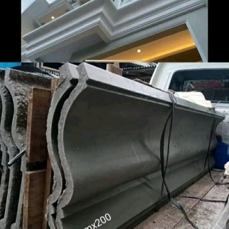 Lisplang beton profil ukuran 40.cm x 2.meter (minimal pembelian 5 batang)