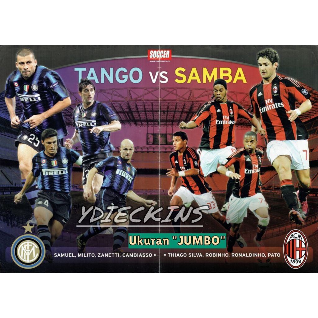 Koleksi Poster Bola Tabloid SOCCER "DERBY MILAN" 2010/2011 - Jumbo