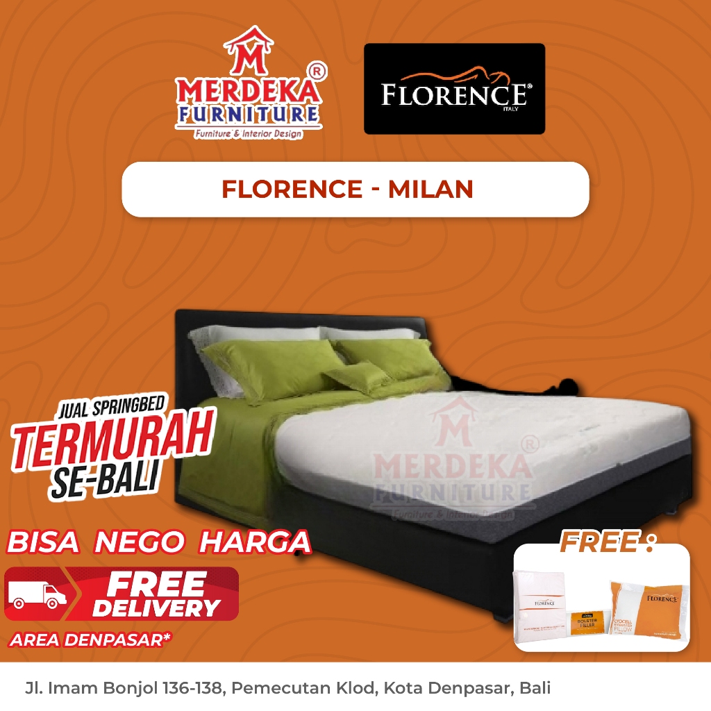 Kasur Florence ~ Milan | Spring Bed 160x200|Free Bantal|
