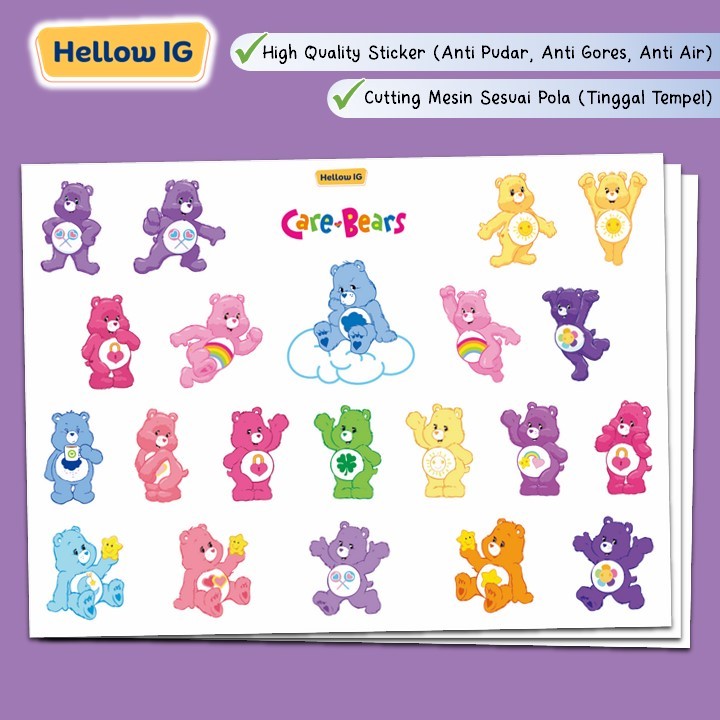 

STICKER PACK | STIKER CARE BEAR BERUANG LUCU WATERPROOF ANTI AIR LUCU BOTOL LAPTOP HELM HP KOPER
