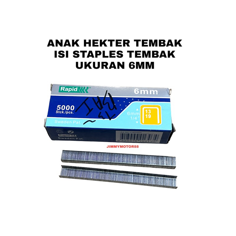 

ANAK HEKTER TEMBAK TANGAN ISI STAPLES TEMBAK UKURAN 6MM MEREK RAPID HIGH KUALITAS SUPER