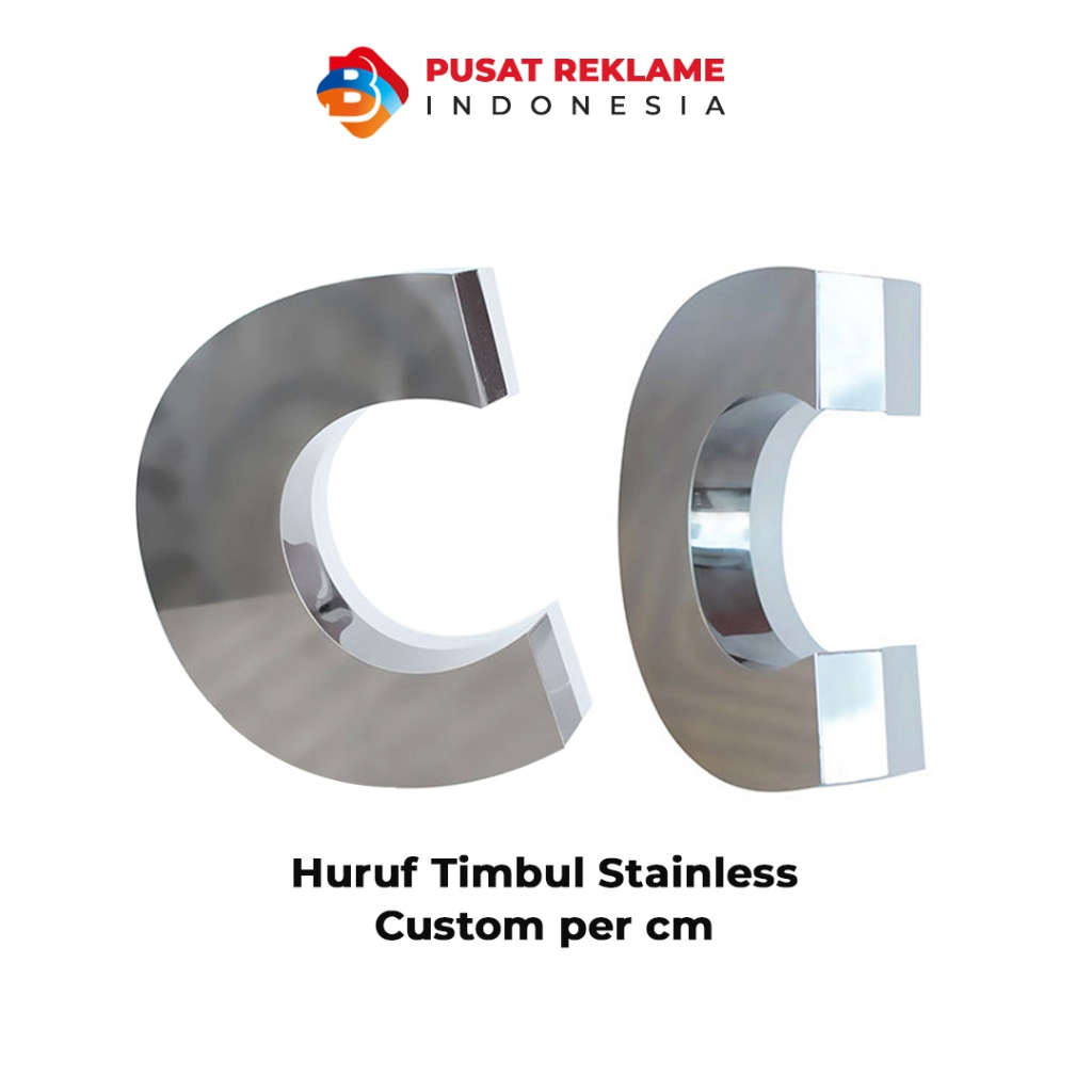Huruf Timbul Stainless Custom Per CM