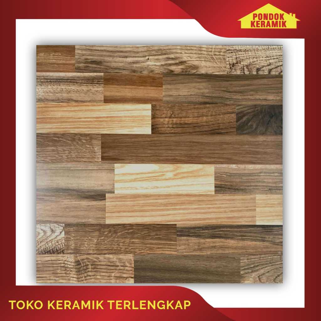 Keramik Lantai Massimo Ukuran 60x60 Austria M Brown Motif Serat Kayu