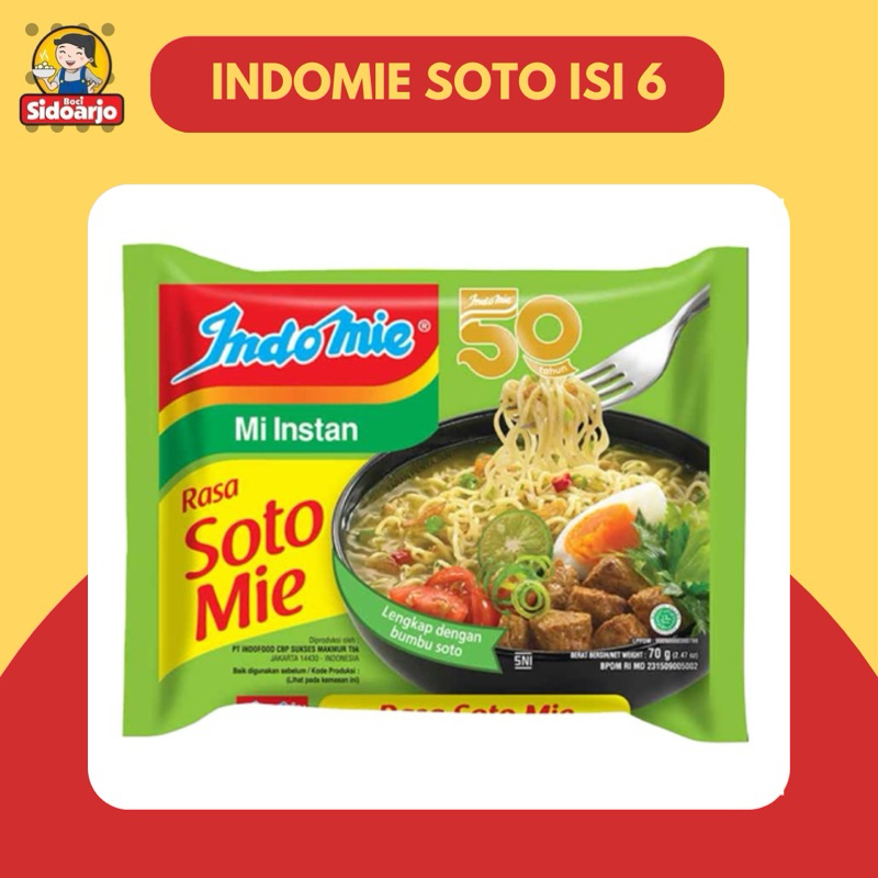 

Indomie Rasa Soto isi 6 Pcs - Mie Instan indomie kuah soto