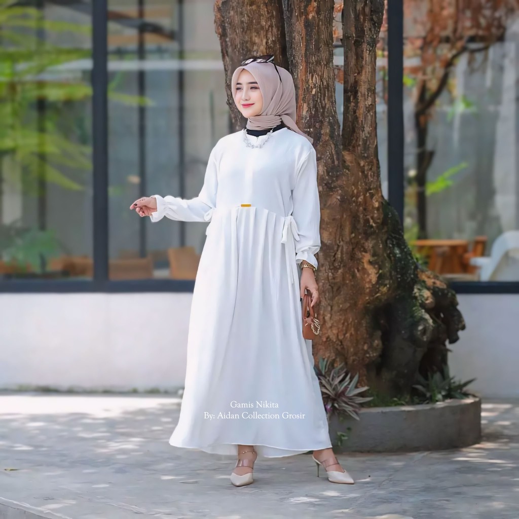 GAMIS NIKITA CRINKLE AIRFLOW PREMIUM TERBARU DRESS CHIBI-5