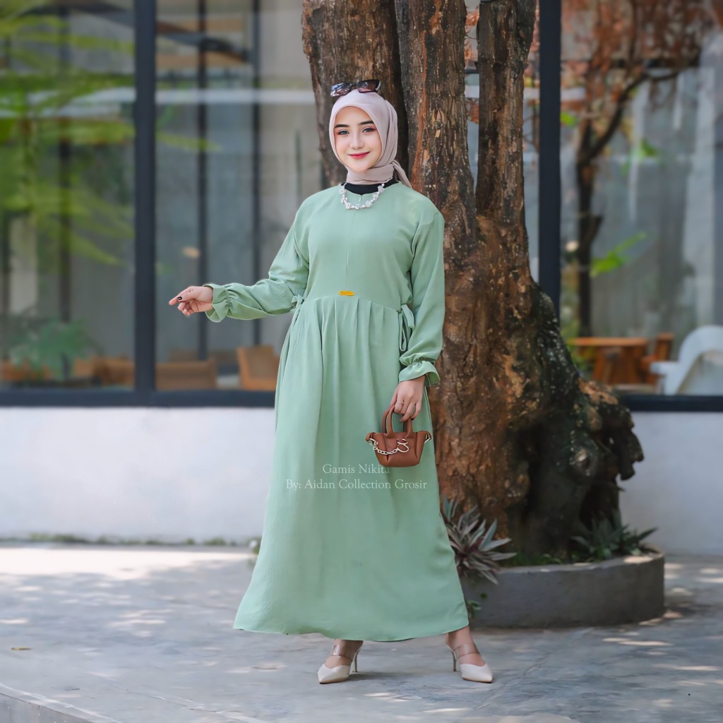 GAMIS NIKITA CRINKLE AIRFLOW PREMIUM TERBARU DRESS CHIBI-7