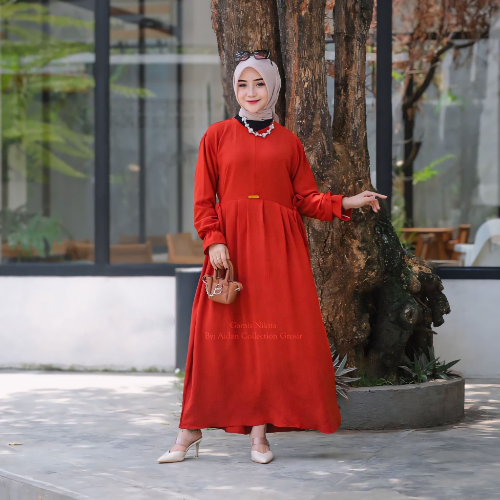 GAMIS NIKITA CRINKLE AIRFLOW PREMIUM TERBARU DRESS CHIBI-3