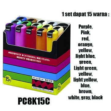 

UNI POSCA PC8K15C Paint Marker set isi 15pcs