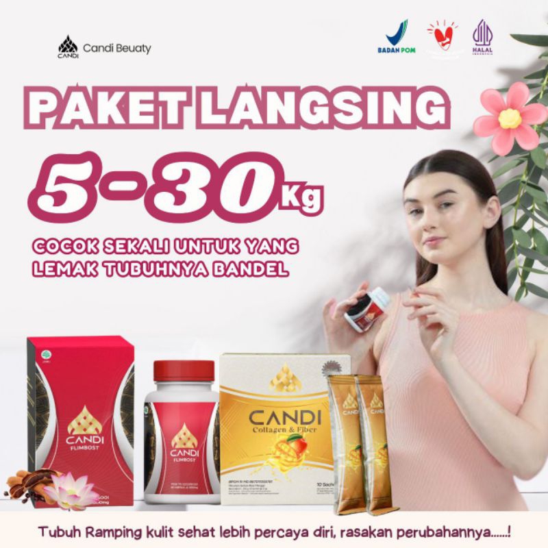 Paket Extra Slim Glow by Candi Ex Oph Slimming Paket Cepat Langsing Herbal Alami 100% Candi Collagen