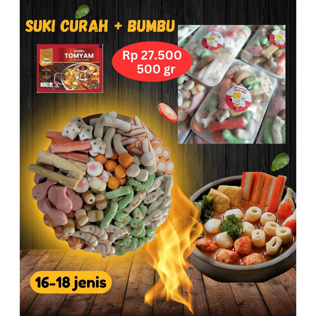 

SUKI MIX CURAH + BUMBU TOMYUM 450GR & 1 KG