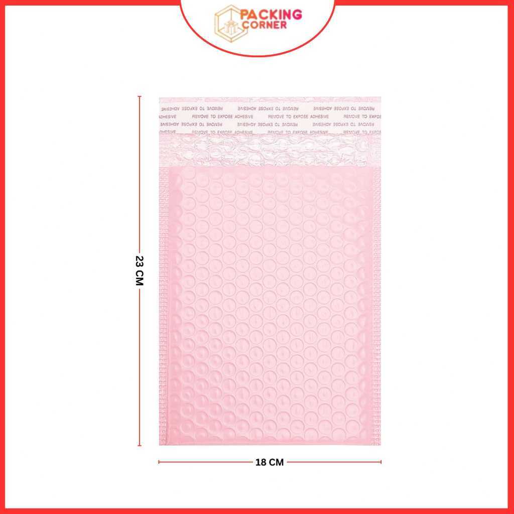 Amplop Bubble Mailer Wrap 18X23 cm Cream Soft Pink Premium Quality