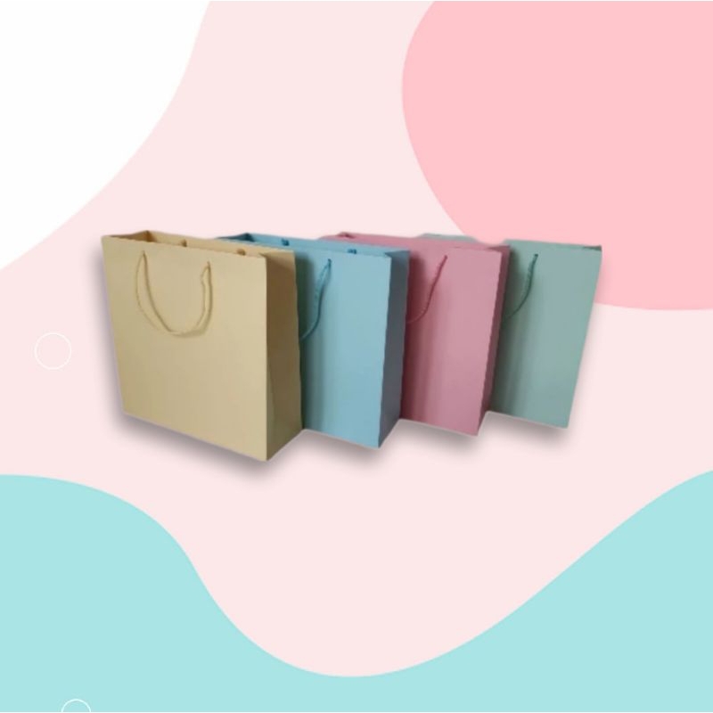 

Paperbag warna pastel ukuran baru 21x8x22cm