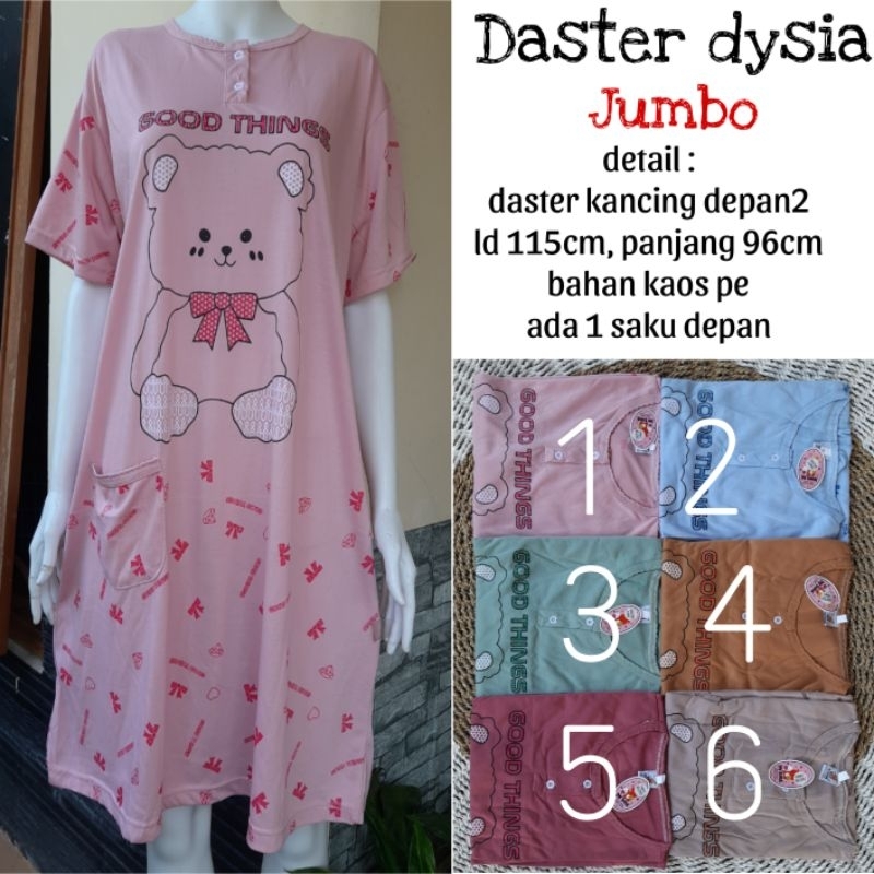 paket 3pcs daster jumbo kaos wanita dyshia