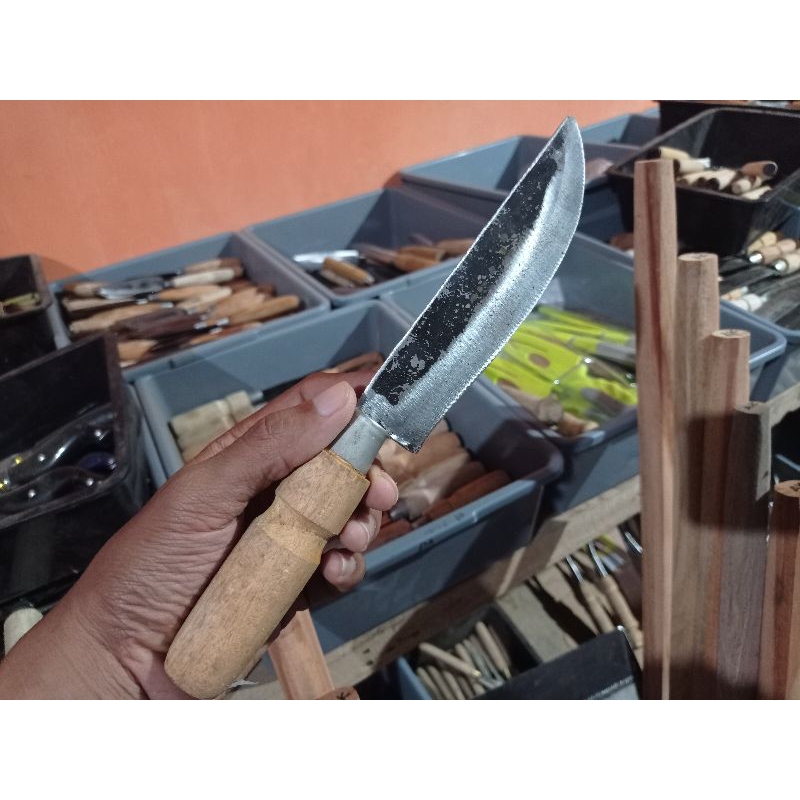 pisau sayat daging bahan baja plat