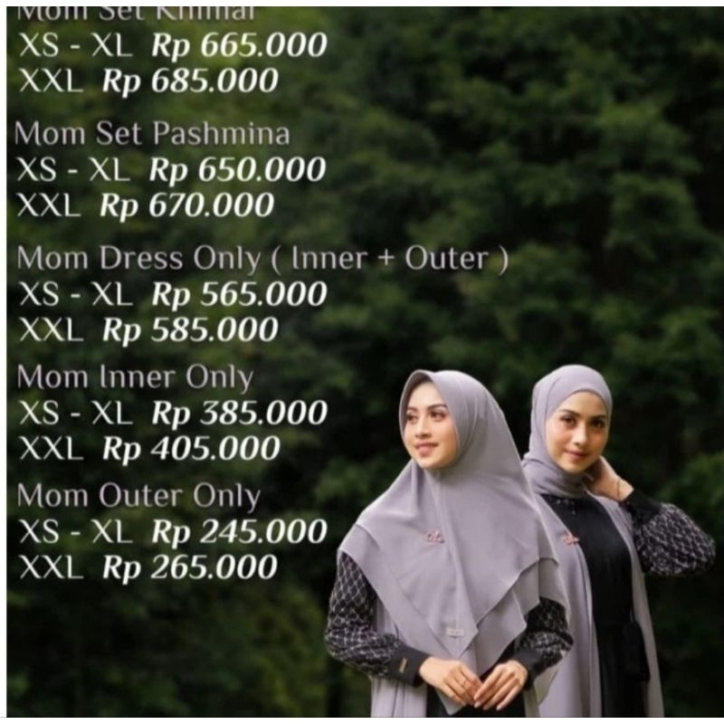 gamis aden Rose by Aden Hijab warna coral blush size M (iner+outher+pashmina)