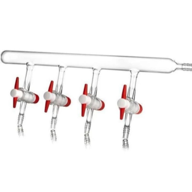 Manifold glass Vaccum 6 ports, PTFE Stopcock