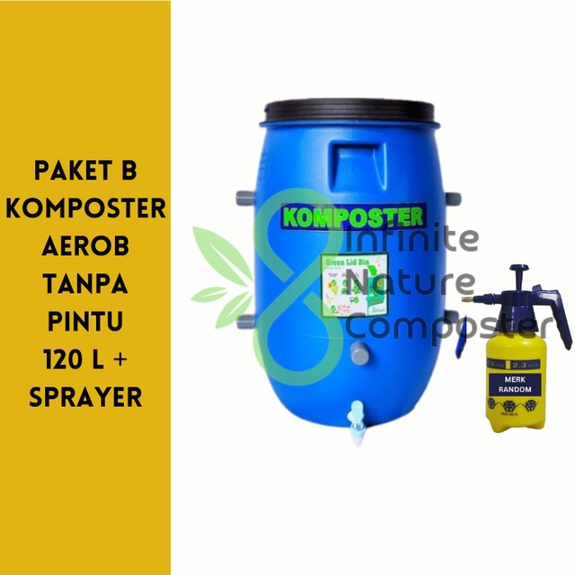 Paket B Tong Komposter AEROB Tanpa Pintu 120 L + Sprayer