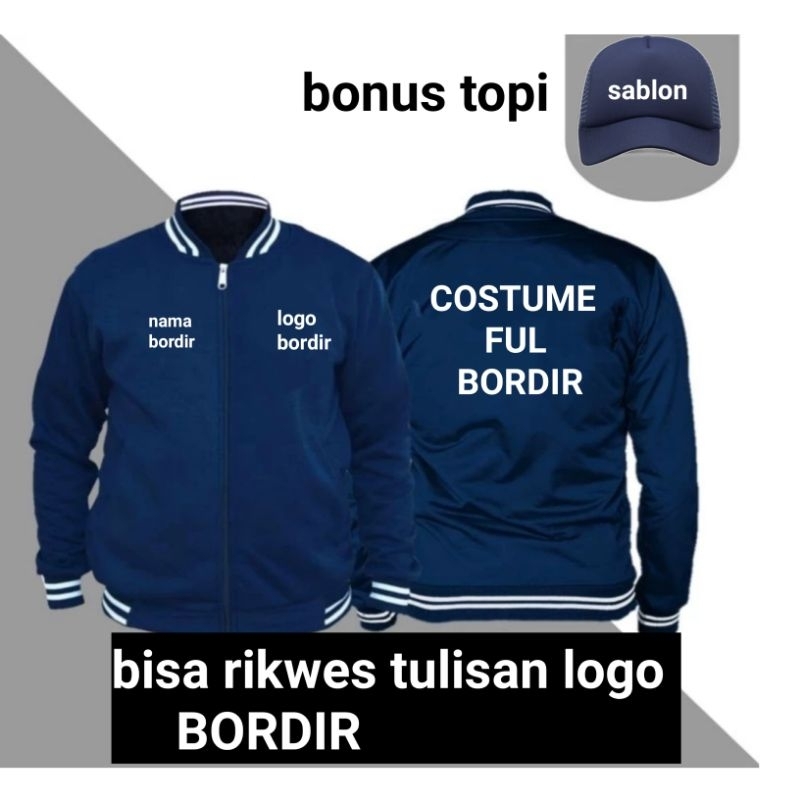 jaket varsity costume logo ful bordir