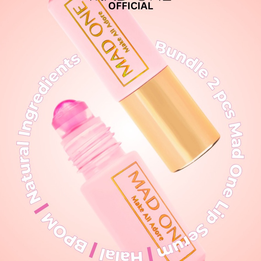 XG34448 Mad One Bundling 2 pcs Lebih Murah  Lip Serum Bibir Pink Seperti di Sulam