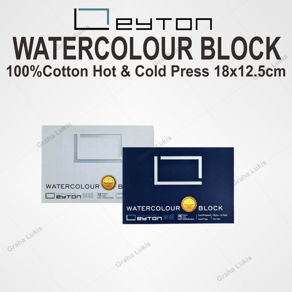 

Leyton Watercolor Block 100% Cotton CP/HP 18x12.5cm 300gsm + Lancet