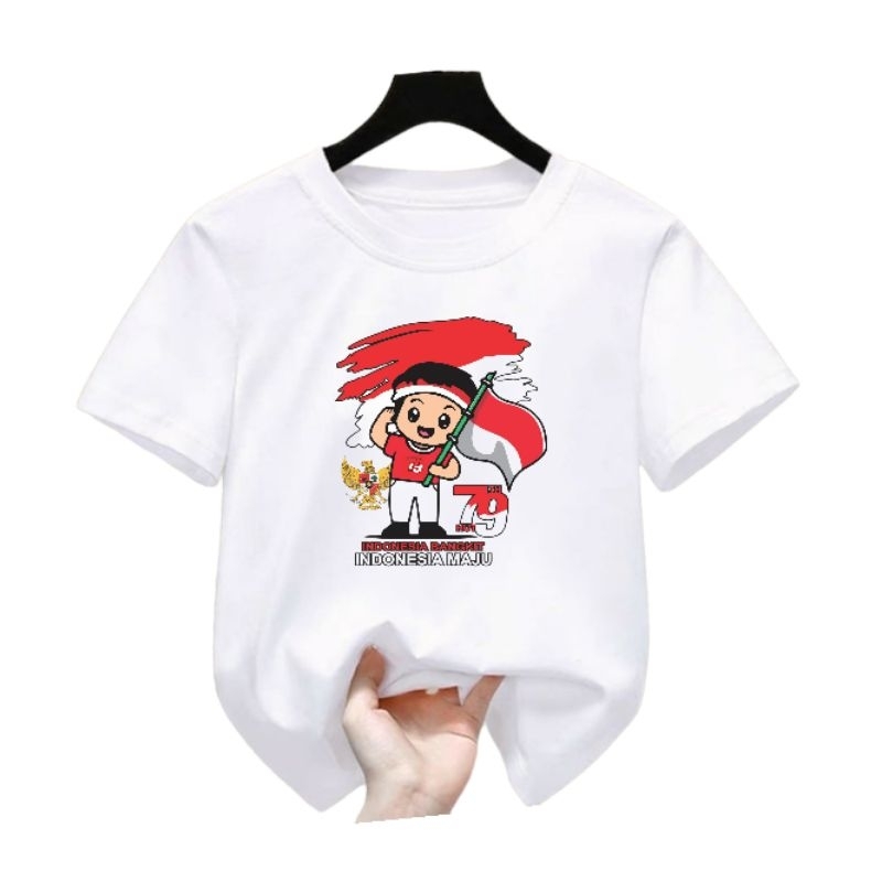 BAJU KAOS ANAK ANAK UNISEX 17 AGUSTUS INDONESIA MAJU