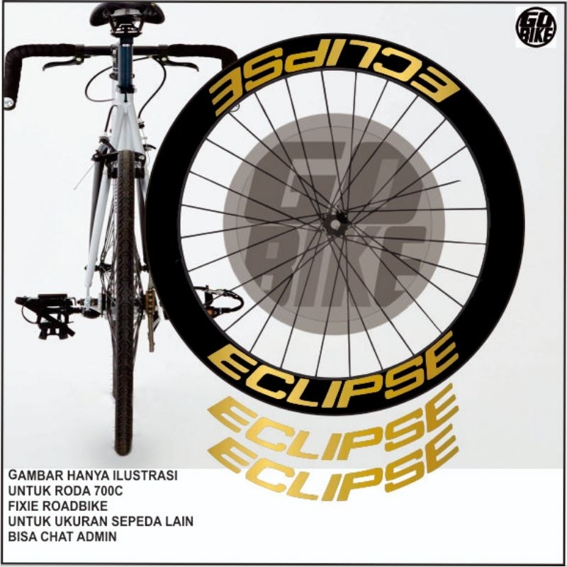 stiker velg sepeda sticker rims sepeda ECLIPSE gold