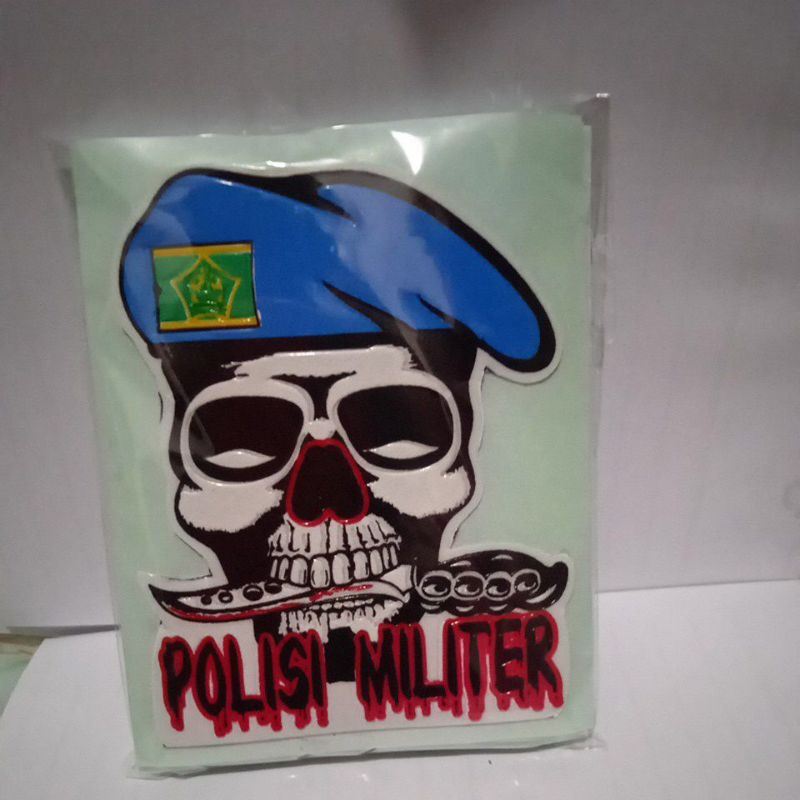 

stiker embos logo tengkorak polisi militer
